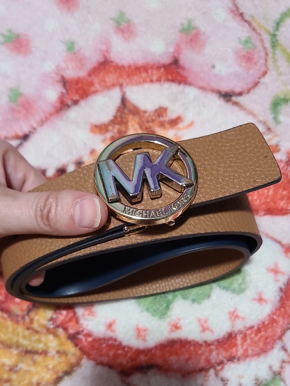 Michael Kors Tan Leather Logo Belt